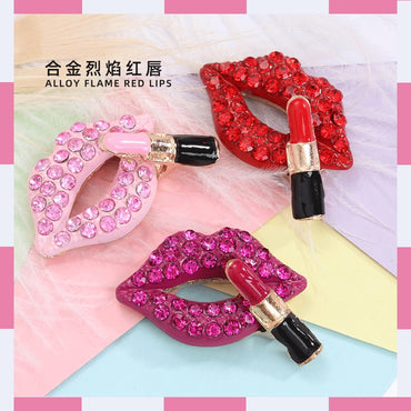 Sexy Red Lip Diy Jewelry Accessories Phone Case Stickers Diamond Material Accessories