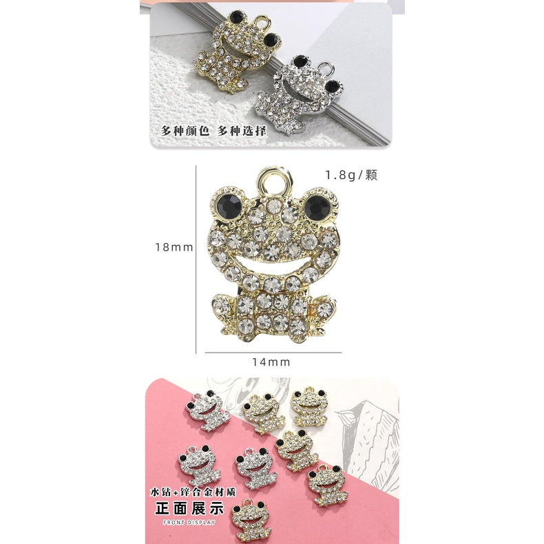 Diy Single Hanging Crystal Small Cute Frog Jewelry Diy Necklace Bracelet Alloy Accessories