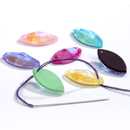 10pcs 9*18mm crystal Sewn Stone Flat Back Mocha Navette Glass Rhinestone Costume