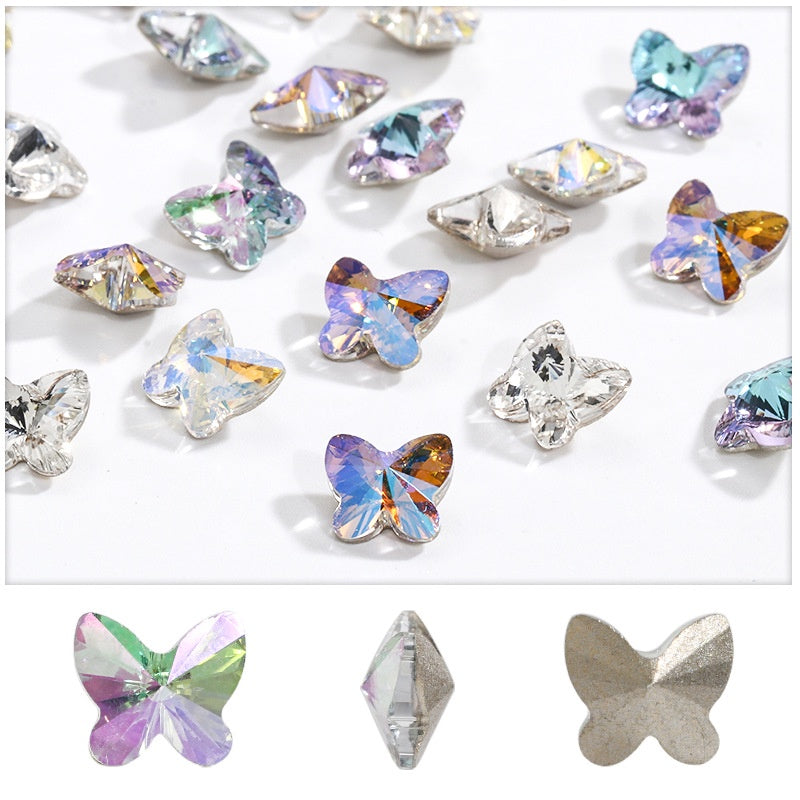 Butterfly Shape Crystal Rhinestone K9 Fancy Glass For Diy Nail Art Clothing Garment