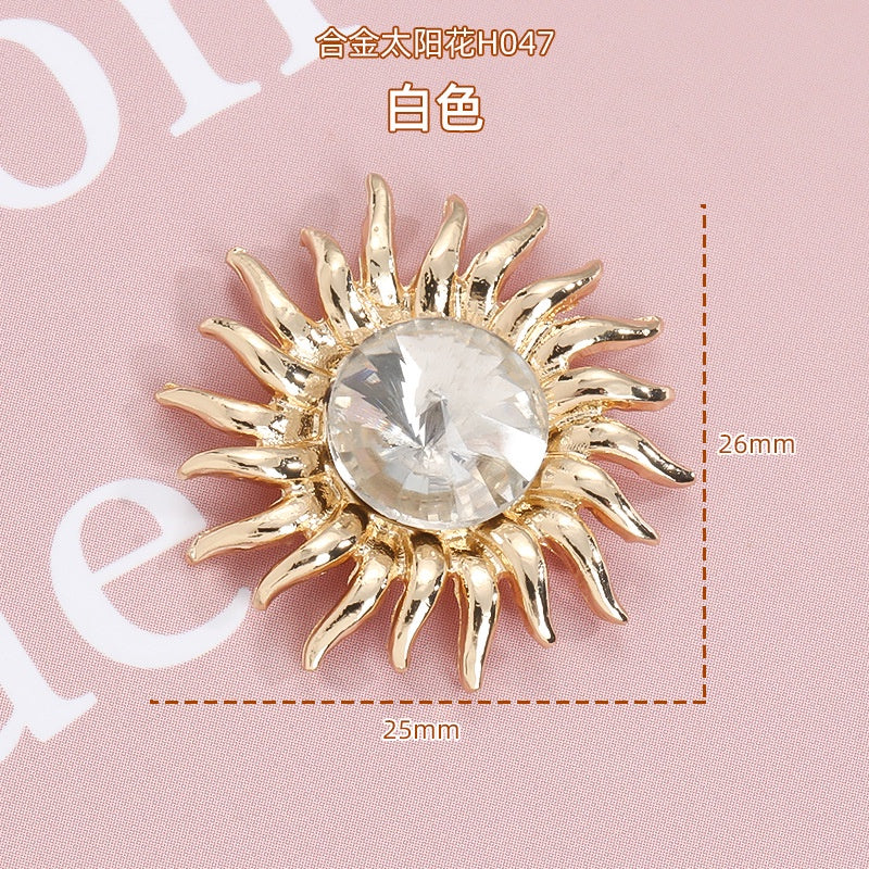 Alloy Sunflower Crystal Hair Ornament Craft Bag Shoe Accessories