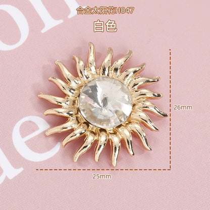 Alloy Sunflower Crystal Hair Ornament Craft Bag Shoe Accessories