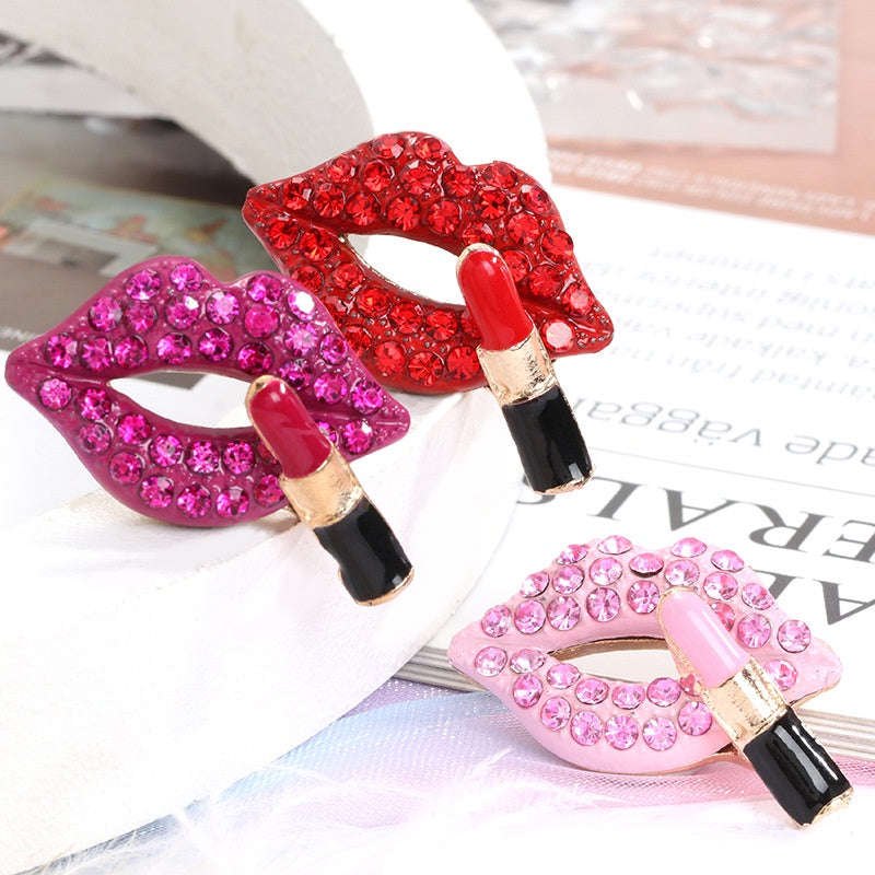 Sexy Red Lip Diy Jewelry Accessories Phone Case Stickers Diamond Material Accessories