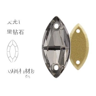 K9 High-end Glass Hand Stitched Drill Horse Eye Drill Flat Buckle Super Flash AB Color Gold Plated Bottom