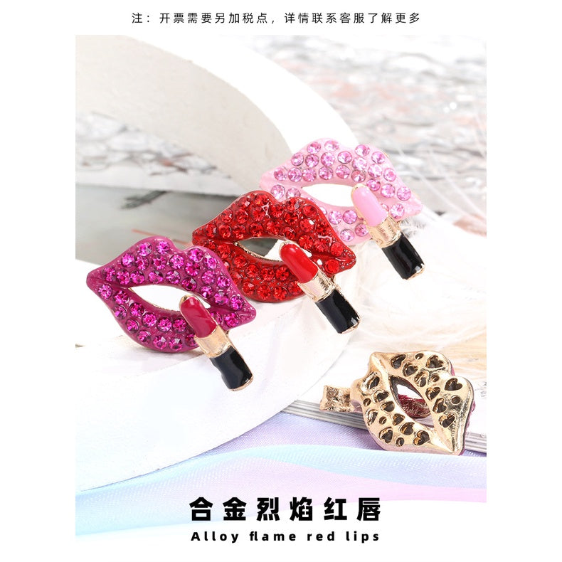 Sexy Red Lip Diy Jewelry Accessories Phone Case Stickers Diamond Material Accessories