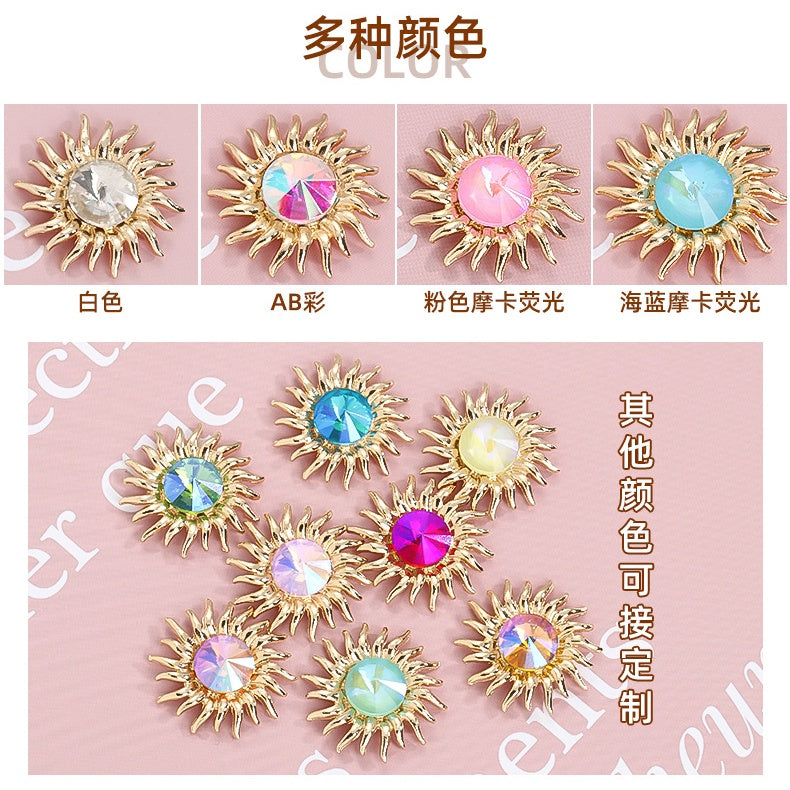 Alloy Sunflower Crystal Hair Ornament Craft Bag Shoe Accessories