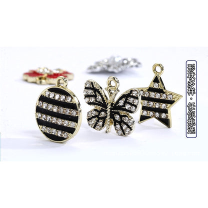 Four-leaf Clover Single Hanging Necklace Pendant Pentagram Butterfly DIY Alloy Accessories Phone Case Back Sticker Keychain