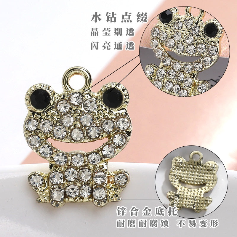 Diy Single Hanging Crystal Small Cute Frog Jewelry Diy Necklace Bracelet Alloy Accessories