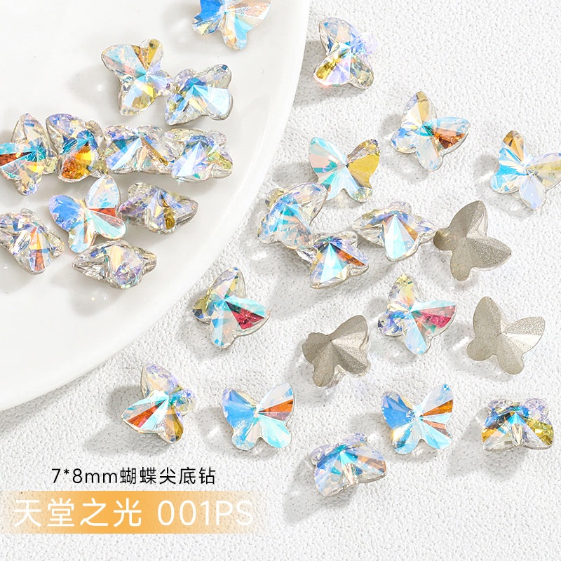 Butterfly Shape Crystal Rhinestone K9 Fancy Glass For Diy Nail Art Clothing Garment