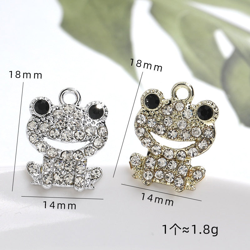 Diy Single Hanging Crystal Small Cute Frog Jewelry Diy Necklace Bracelet Alloy Accessories