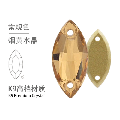 K9 High-end Glass Hand Stitched Drill Horse Eye Drill Flat Buckle Super Flash AB Color Gold Plated Bottom