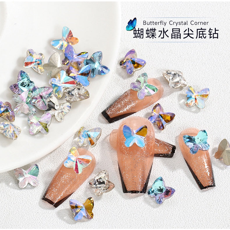 Butterfly Shape Crystal Rhinestone K9 Fancy Glass For Diy Nail Art Clothing Garment