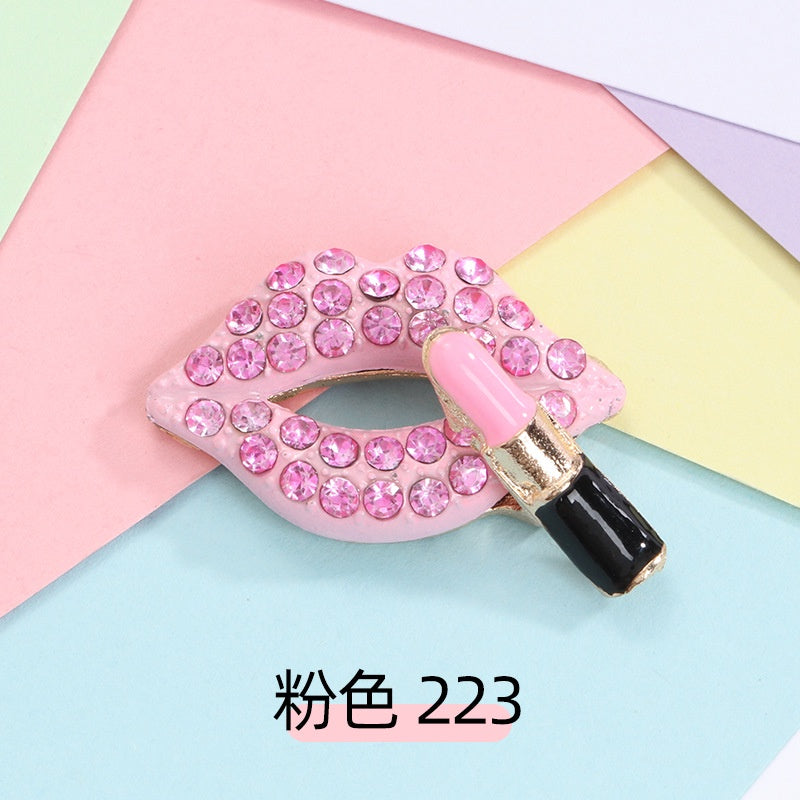 Sexy Red Lip Diy Jewelry Accessories Phone Case Stickers Diamond Material Accessories