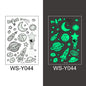 Waterproof Luminous Tattoo Stickers Cute Children's Cartoon Party Universe Space Rocket UFO Interstellar Temporary Stickers