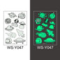 Waterproof Luminous Tattoo Stickers Cute Children's Cartoon Party Universe Space Rocket UFO Interstellar Temporary Stickers