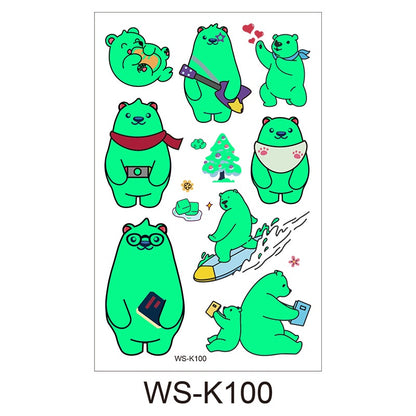 [Genuine goods in stock] Cartoon luminous tattoo stickers are durable, beautiful and fashionable. Personalized tattoo stickers include dinosaurs, mermaids,, luminous stickers