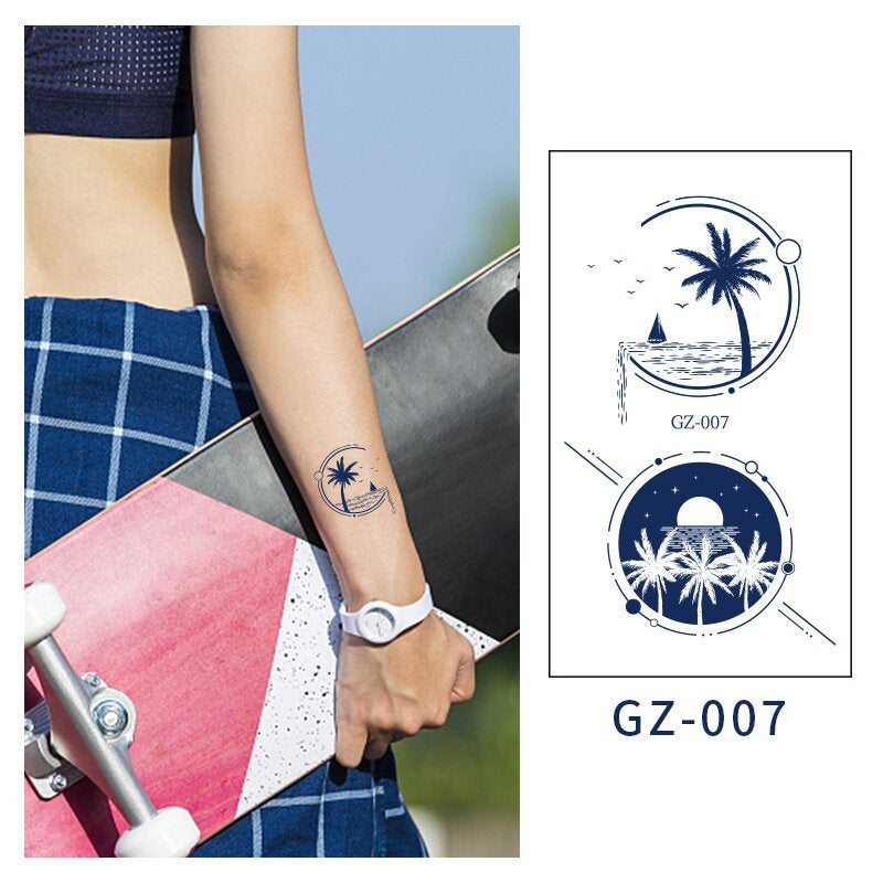 [Genuine goods in stock] New tattoo stickers trend non-reflective lifelike effect tattoo butterfly small fresh waterproof tattoo stickers for men and women Fashion accessories Kore