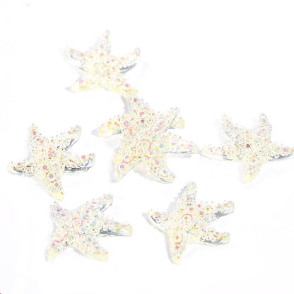 Aurora Starfish Shape Resin Rhinestone Japanese Style Nail Art Stickers DIY Jewelry