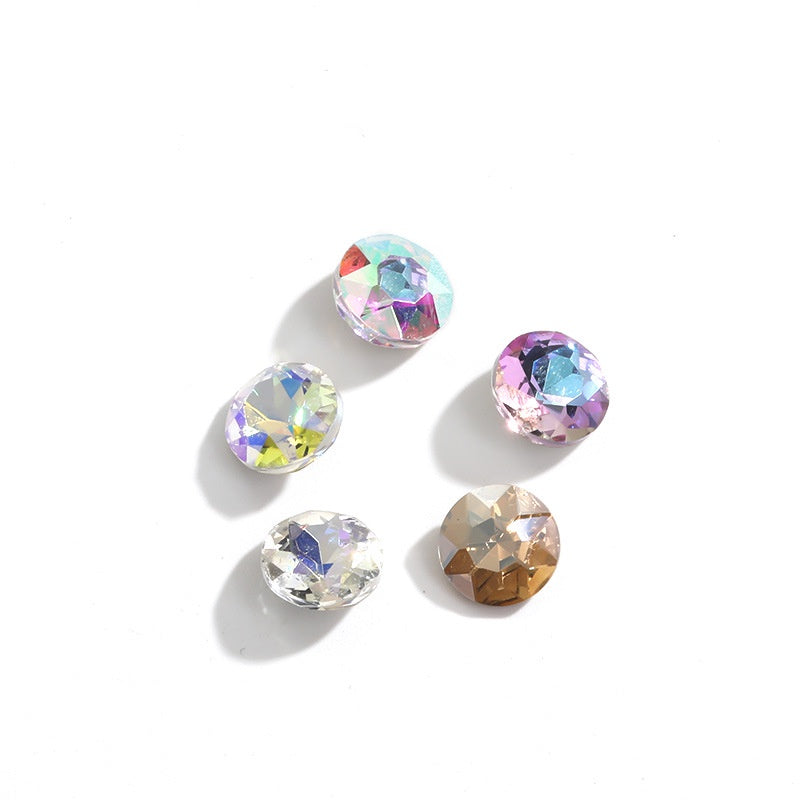 Hot Sell K9 Fancy Point Bottom Gemstone Flower Shape Nail Art Decoration Crystal Rhinestone