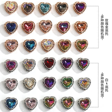 Heart Shape Beauty Crystal Rhinestone with Setting for Ornament Clothing Garment