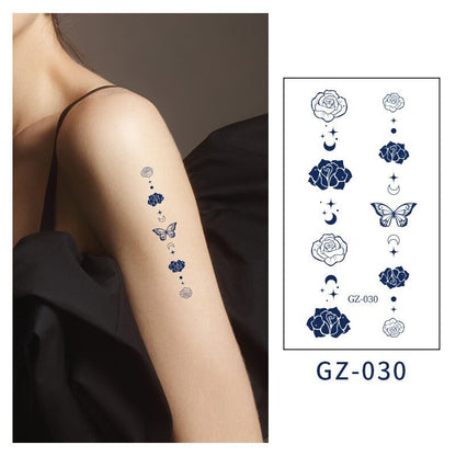 [Genuine goods in stock] New tattoo stickers trend non-reflective lifelike effect tattoo butterfly small fresh waterproof tattoo stickers for men and women Fashion accessories Kore
