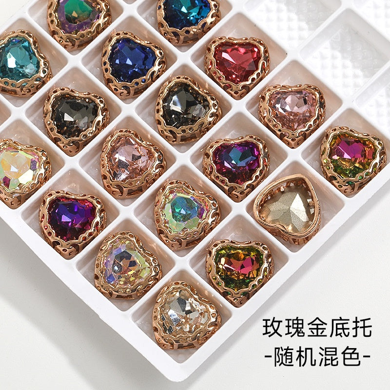 Heart Shape Beauty Crystal Rhinestone with Setting for Ornament Clothing Garment