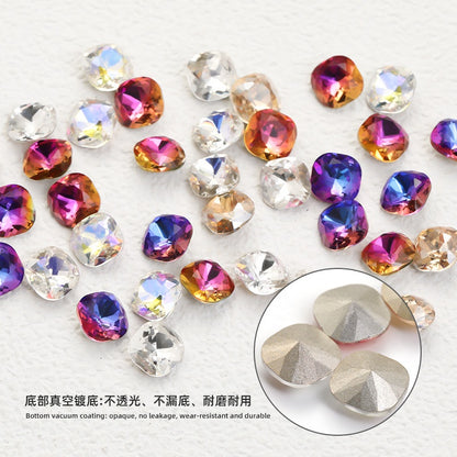 Square Pointed Bottoming Rhinestone Nail Art Deco Crystal Diy Square Cushion Shape Nail Art Deco Crystal Diy Diamond Nail Patch
