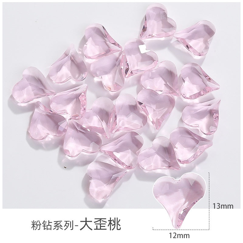 Korean Style Transparent Series Cute Heart Drop Shape Rhinestone DIY Decals Nail Shiny Crystals