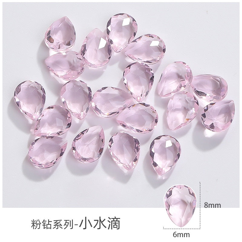 Korean Style Transparent Series Cute Heart Drop Shape Rhinestone DIY Decals Nail Shiny Crystals