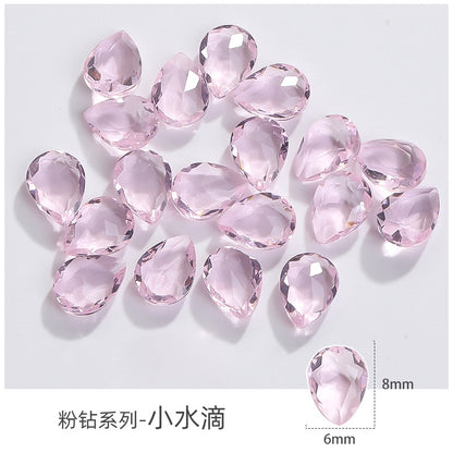 Korean Style Transparent Series Cute Heart Drop Shape Rhinestone DIY Decals Nail Shiny Crystals