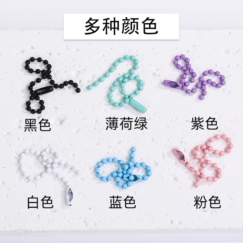 Key ring Multi Colors Lanyard Bead Chain Clasp Pendant Chain Tag Chain