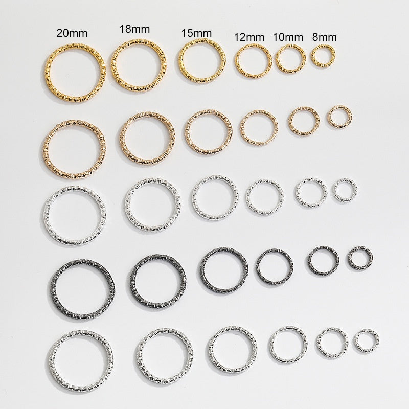 Diy Embossing Jump Ring Open Ring Embossing Ring Single Ring Twist Ring Buckle Link Ring Open Ring Accessories