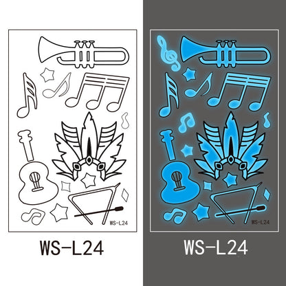 【Ready stock】kawaii Sexy tattoo stickers, fashion trends, nightclubs, bars, music festivals, carnival parties, tattoo stickers, fluorescent notes, luminous cool face stickers