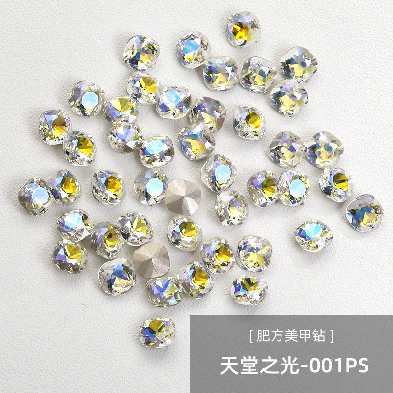 Square Pointed Bottoming Rhinestone Nail Art Deco Crystal Diy Square Cushion Shape Nail Art Deco Crystal Diy Diamond Nail Patch