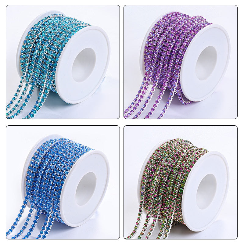 【ready stock】Copper silver bottom colorful high-end glass close claw water drill mocha fluorescent DIY accessories accessories accessories