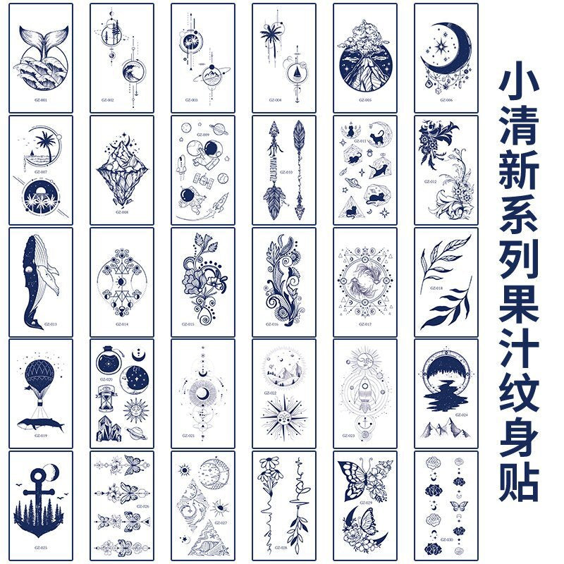 [Genuine goods in stock] New tattoo stickers trend non-reflective lifelike effect tattoo butterfly small fresh waterproof tattoo stickers for men and women Fashion accessories Kore