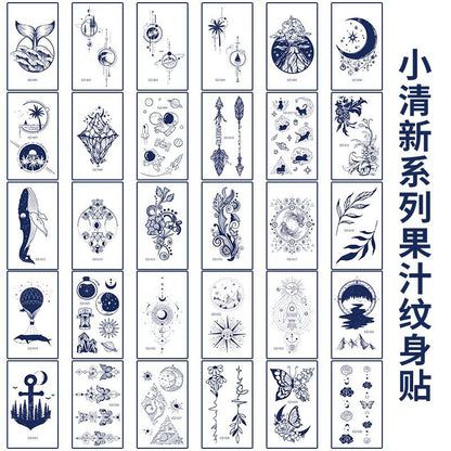 [Genuine goods in stock] New tattoo stickers trend non-reflective lifelike effect tattoo butterfly small fresh waterproof tattoo stickers for men and women Fashion accessories Kore