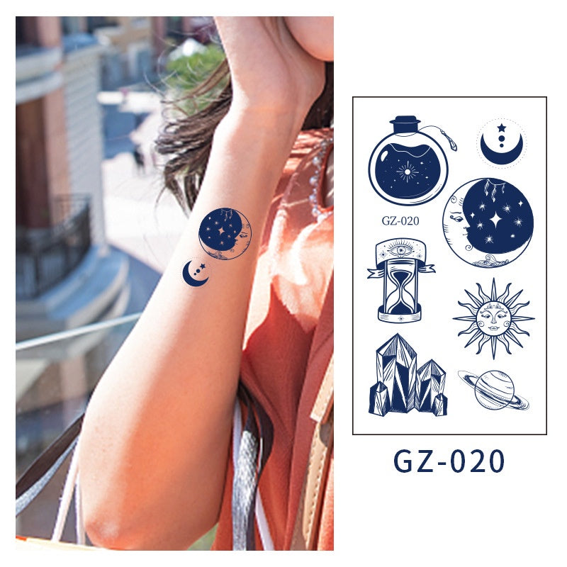 [Genuine goods in stock] New tattoo stickers trend non-reflective lifelike effect tattoo butterfly small fresh waterproof tattoo stickers for men and women Fashion accessories Kore