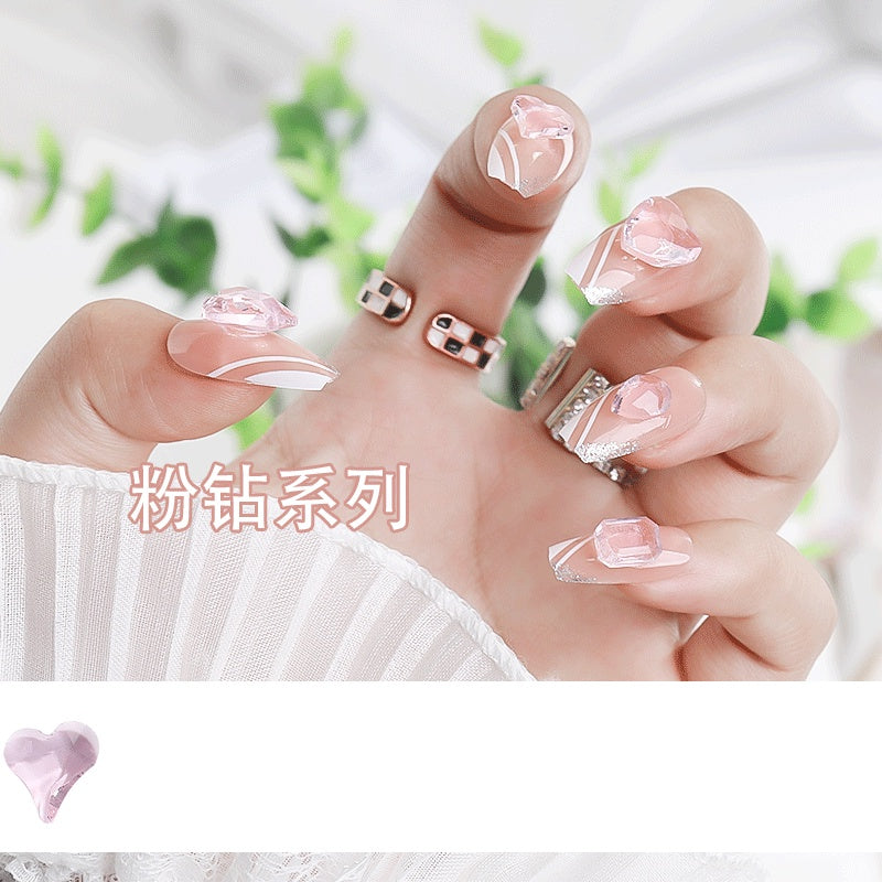 Korean Style Transparent Series Cute Heart Drop Shape Rhinestone DIY Decals Nail Shiny Crystals