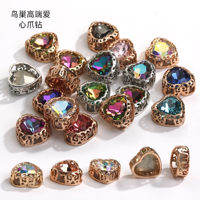 Heart Shape Beauty Crystal Rhinestone with Setting for Ornament Clothing Garment