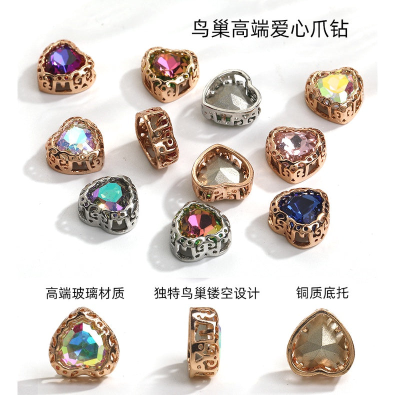 Heart Shape Beauty Crystal Rhinestone with Setting for Ornament Clothing Garment