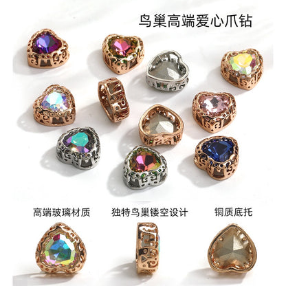 Heart Shape Beauty Crystal Rhinestone with Setting for Ornament Clothing Garment