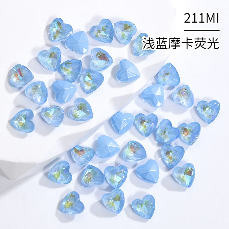Korean Style Small Fresh Heart Shap Nail Art Crystal Diamond Decoration Rhinestone
