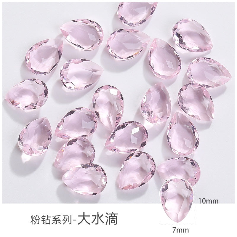 Korean Style Transparent Series Cute Heart Drop Shape Rhinestone DIY Decals Nail Shiny Crystals