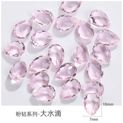 Korean Style Transparent Series Cute Heart Drop Shape Rhinestone DIY Decals Nail Shiny Crystals