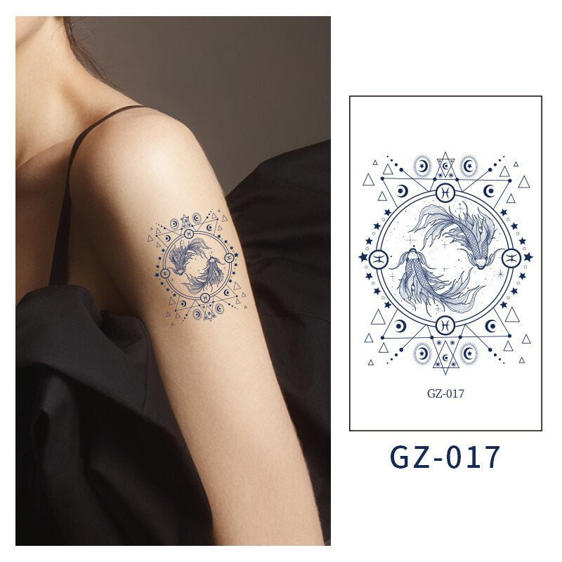 [Genuine goods in stock] New tattoo stickers trend non-reflective lifelike effect tattoo butterfly small fresh waterproof tattoo stickers for men and women Fashion accessories Kore