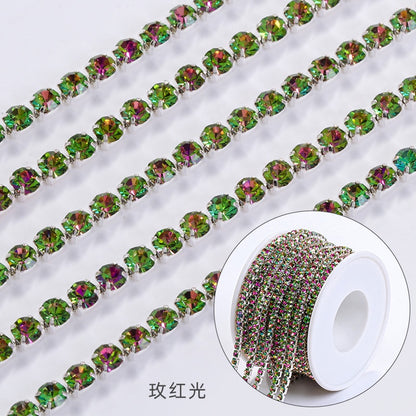 【ready stock】Copper silver bottom colorful high-end glass close claw water drill mocha fluorescent DIY accessories accessories accessories