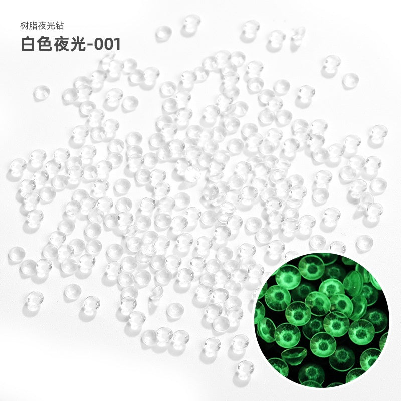 Glow In Dark Luminous Resin Round Rhinestone Flatback Colorful Nail Art Rhinestone for Phone Case