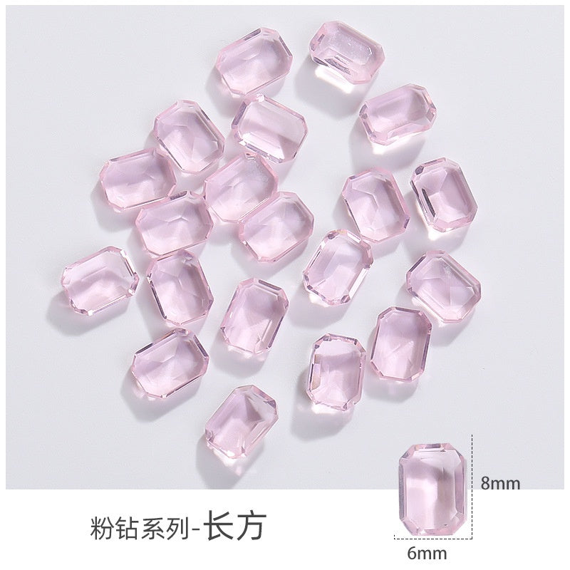 Korean Style Transparent Series Cute Heart Drop Shape Rhinestone DIY Decals Nail Shiny Crystals