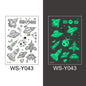 Waterproof Luminous Tattoo Stickers Cute Children's Cartoon Party Universe Space Rocket UFO Interstellar Temporary Stickers